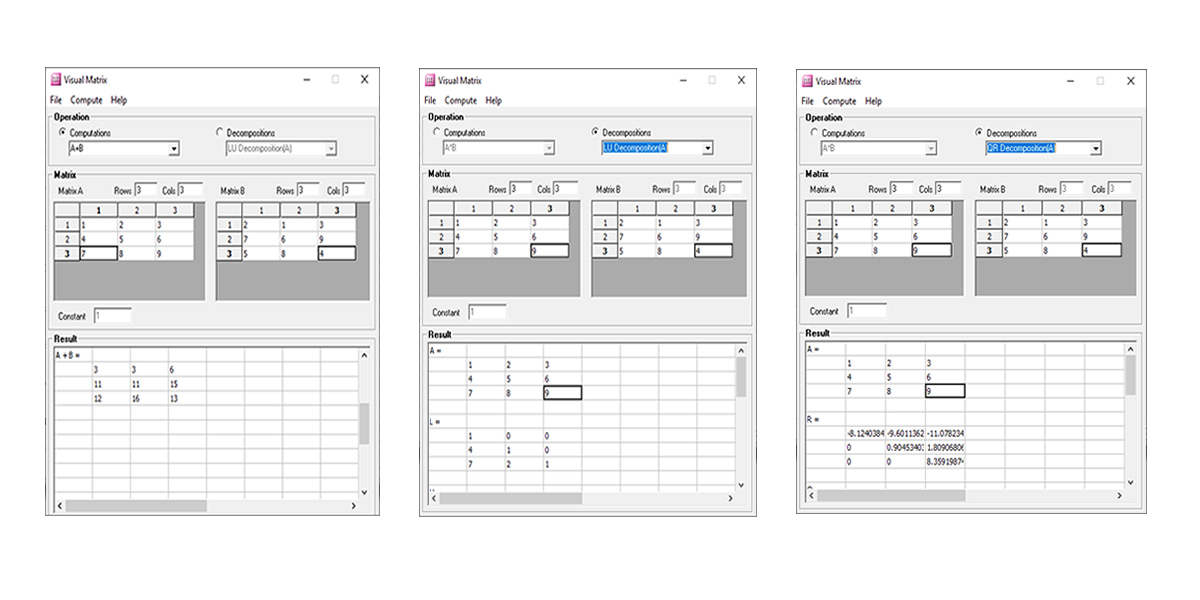 Matrix Operations Examples